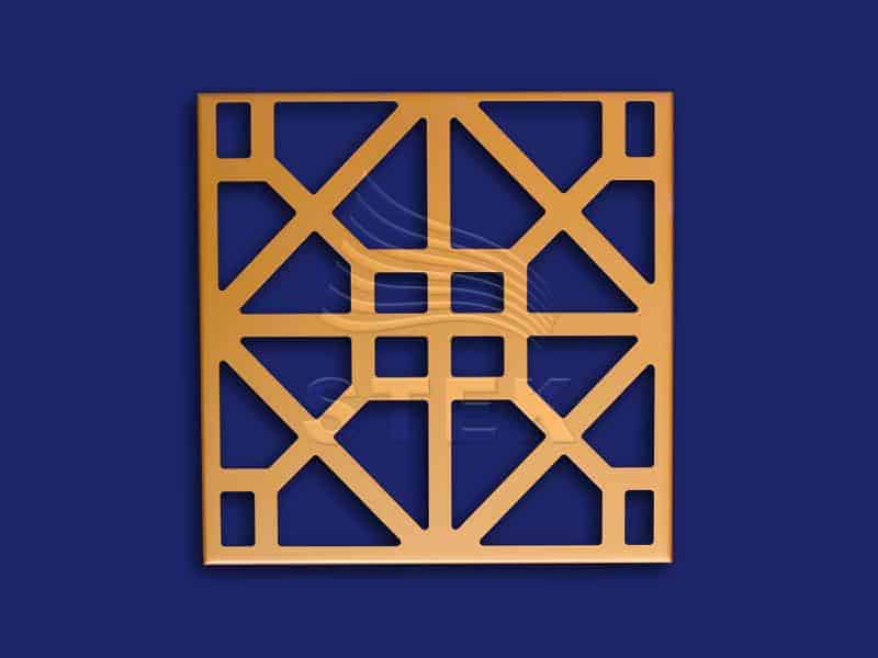 gold carved aluminum single panel