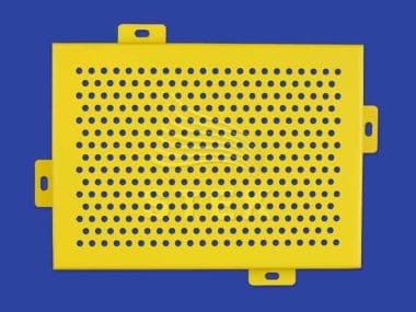 Panel de aluminio perforado con agujero redondo amarillo
