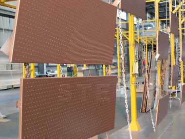 Perforated aluminum panels with paint coating